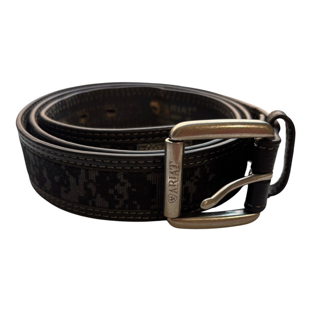 Ariat men’s digital camouflage patriotic flag genuine leather belt size 44